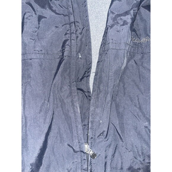 Eddie Bauer Black Fleece Lined Nylon Windbreaker Rain Jacket Coat Men's Large L - Picture 7 of 10